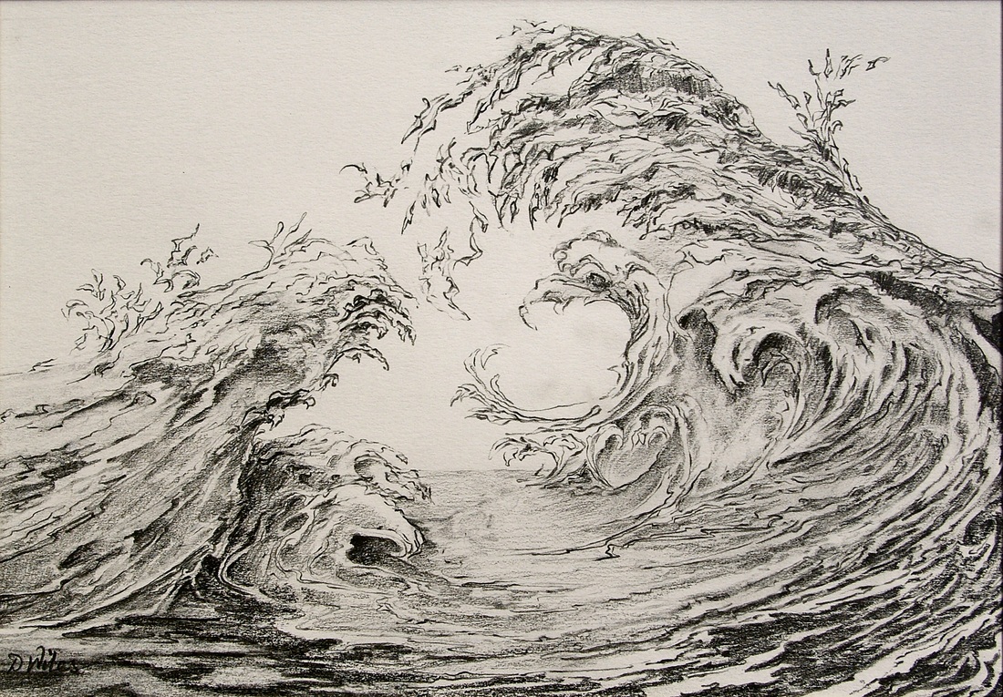 Pen drawing of wave
